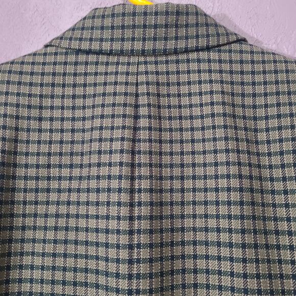Vintage Petite Sophisticate Plaid 100% Wool Blazer Jacket Fitted Women's 12 - Picture 8 of 10